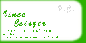 vince csiszer business card